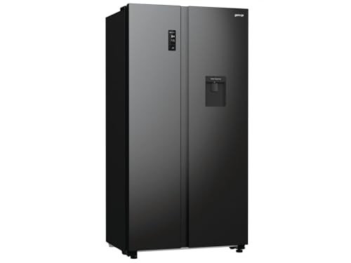 Gorenje NRR 9185 EABXLWD Side by Side Kühl-Gefrierkombination, Made in Europe, EEK E, NoFrostPlus, Inverter-Kompressor, Crisp Zone, ConvertActive Zone, FastFreeze, 178,6 cm, schwarz