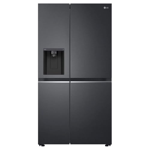 LG Electronics Side-by-Side mit Eis-, Crushed Ice und Wasserspender | interner Wassertank 4L | Total No Frost | Matte Black | GSLV71MCTD